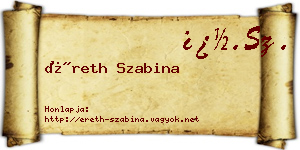 Éreth Szabina névjegykártya
